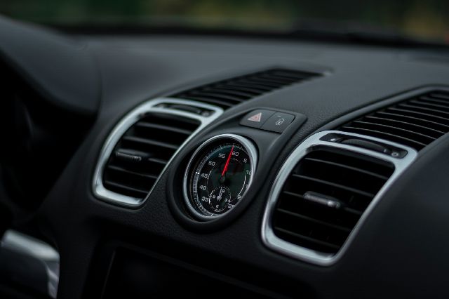 Air vents on a car dashboard